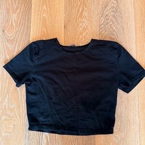 Zara black crop top tee
